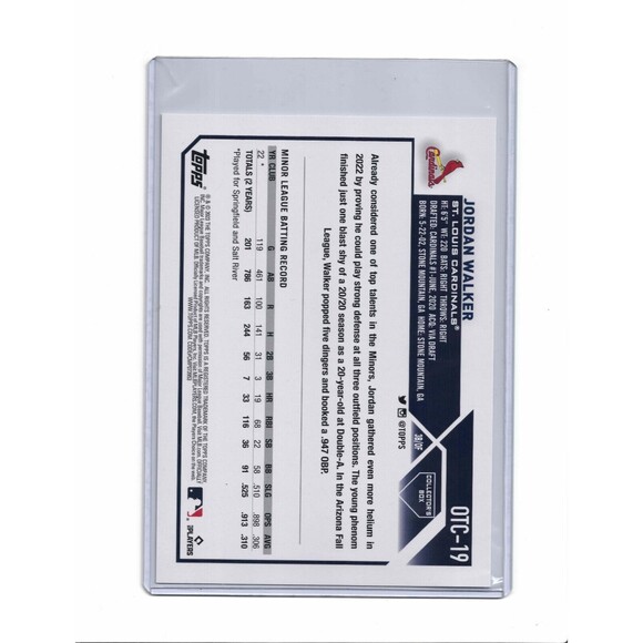 Jordan Walker RC SP 2023 Topps Flagship Collection #OTCSP-1 Oversized Cardinals - Picture 4 of 6
